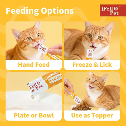 Cat Treats, High Meat High Moisture Lickable Cat Treats, Variety Pack Real Chicken & Seafood Silky Creamy Purée - Grain Free (15G Each | 12 Tubes)5