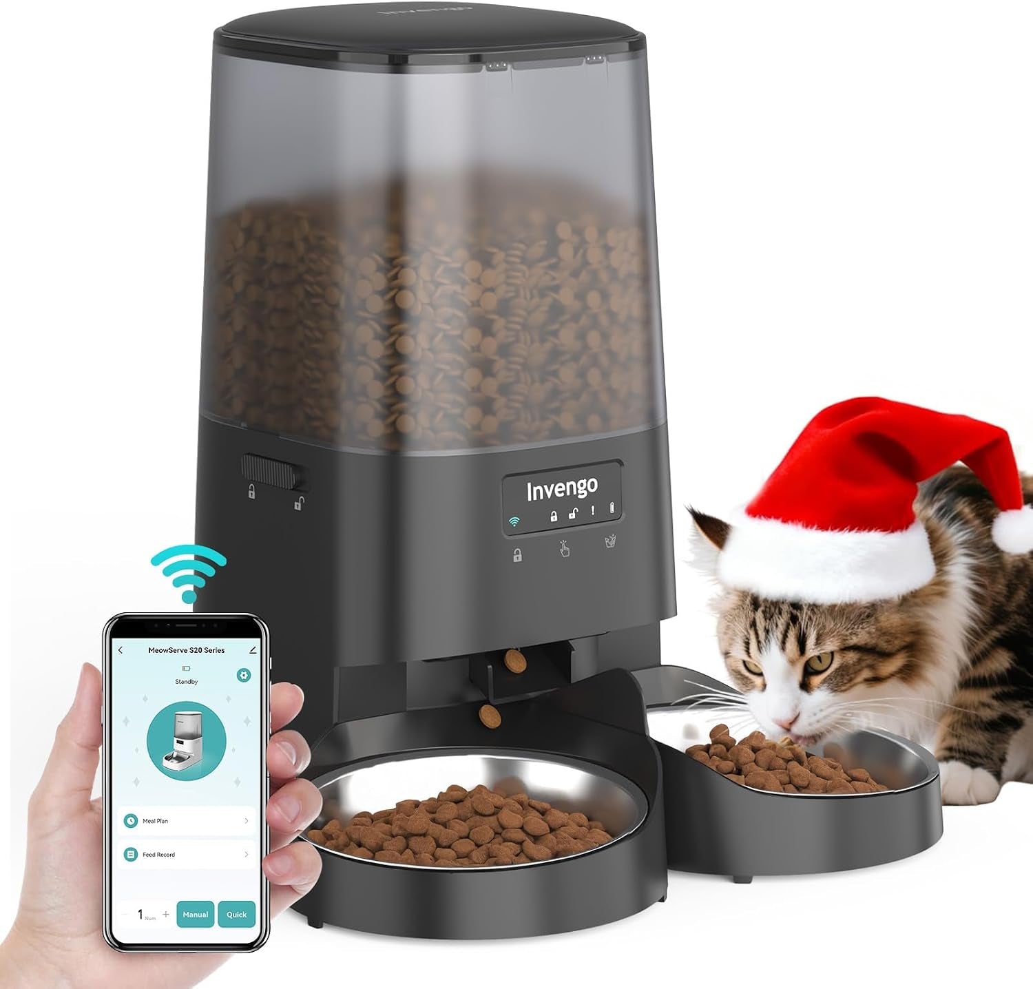 automatic-cat-feeder-with-app-control-5l-food-dispenser-for-cats-and-small-dogs-2-4-5g-wi-fi-programmable-portions-anti-jam-fresh-lock-stainless-steel-bowl-easy-to-clean