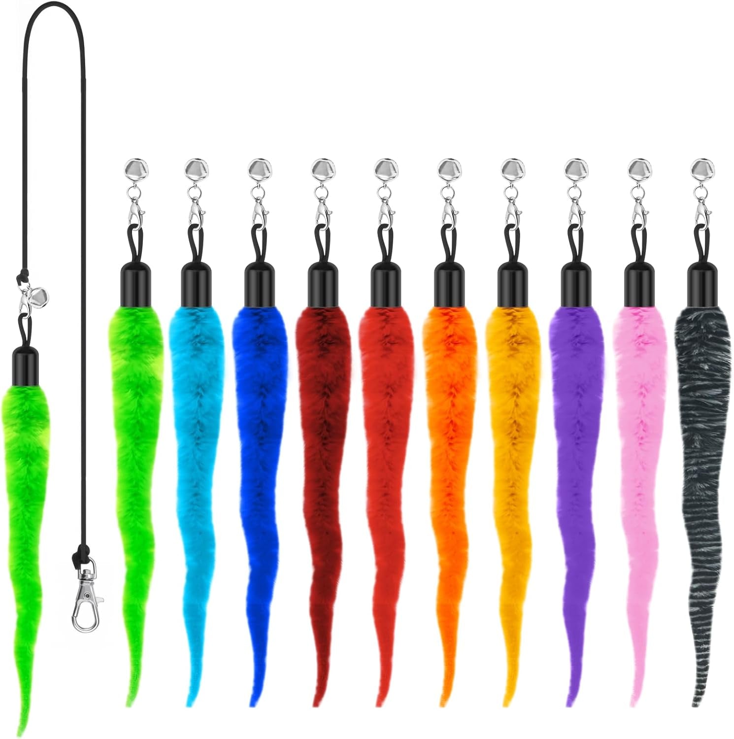 kerros-fuzzy-worm-cat-wand-refills-with-black-string-10-pcs-10-fuzzy-worm-cat-wand-attachments-with-1-black-string-for-indoor-cats-and-kittens-to-chase-jump-and-play