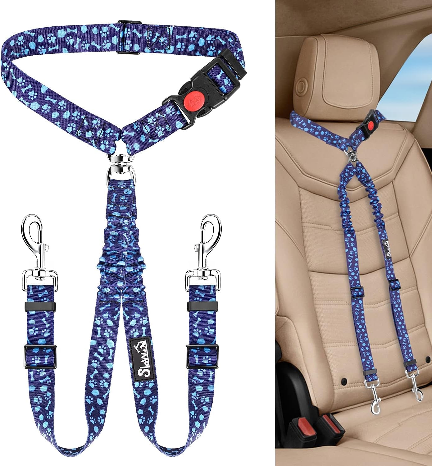 lukovee-double-dog-seat-belt-dual-pet-car-headrest-restraint-safety-seatbelt-no-tangle-dog-leash-duty-adjust-elastic-bungee-puppy-lead-splitter-connect-harness-in-vehicle-travel-for-2-dogs-black
