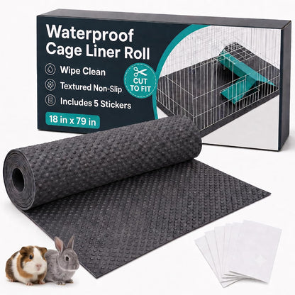 LUFTPETS Waterproof Guinea Pig Cage Liner Roll, 18X79 Cut to Fit Any Cage | Leakproof EVA Base under Fleece, Litter Boxes or Reptile Tanks. Non-Slip, Reusable, Wipe Clean1