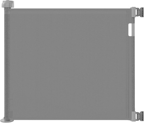 Retractable Baby Gate for Stairs – 33” Height, Expands up to 55” Width – Safety Gate for Infants, Toddlers, Dogs & Pets – Easy Install, Secure Closure, Gray Mesh Design for Indoor & Outdoor Use1