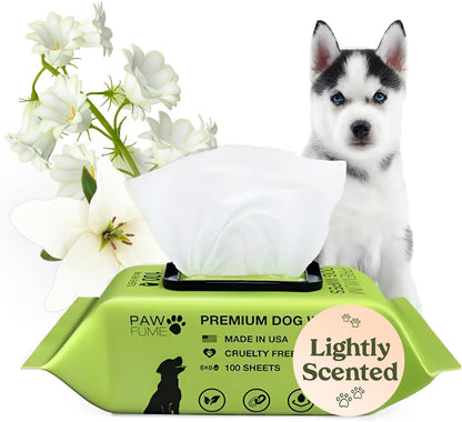 Pawfume Dog Wipes 100 Count, Pet Wipes – Hypoallergenic & Gentle Dog Wipes for Eyes, Face, Butt, and Paws – Cleaning & Deodorizing, Grooming Tear Stain Wipes for Puppy, Adult Dogs & Cats1