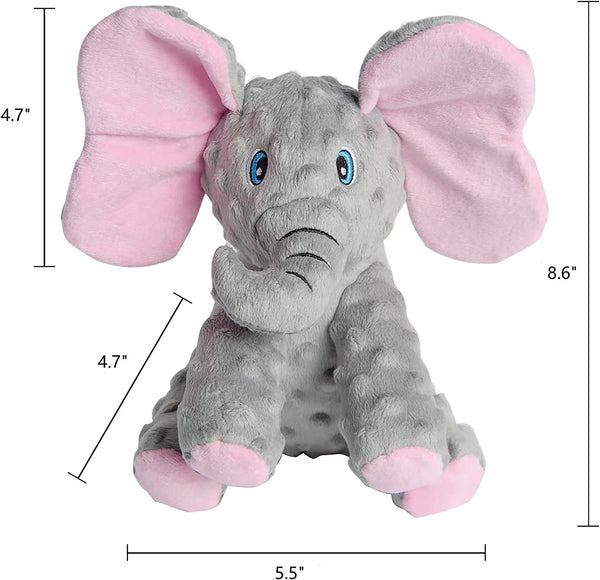 DODODOLA Dog Toys Puppy Toys Cute Squeaky Elephant Dog Toy with Crinkle Paper Stuffed Plush Animal to Keep Them Busy for Small Medium Large Dogs4