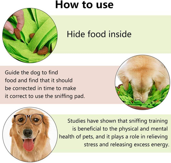 AWOOF Pet Snuffle Mat for Dogs, Interactive Feed Game for Boredom, Encourages Natural Foraging Skills for Cats Dogs Bowl Travel Use, Dog Treat Dispenser Indoor Outdoor Stress Relief2