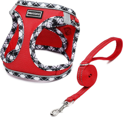 Mercano Soft Mesh Dog Harness and Leash Set, Step-In Reflective Breathable Lightweight Vest Harnesses with Safety Buckle for Small Dogs, Cats (Pink, S)20