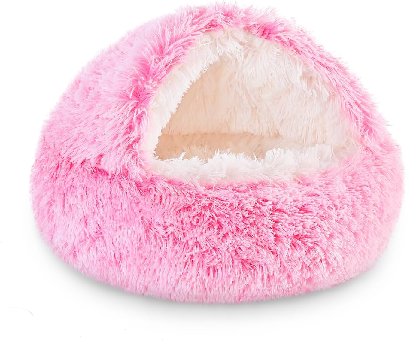 noyal-round-hooded-donut-dog-bed-for-small-medium-pets-plush-fluffy-anti-anxiety-cat-cave-bed-with-cover