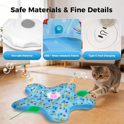 Duckart Interactive Cat Toy - Hide and Seek Automatic Cat Toy with Birdcall, Rechargeable & 3 Speeds, Auto Sleep/Wake Mode Kitten Toys, Safe ABS Material Cat Toys for Bored Indoor Adult Cats4