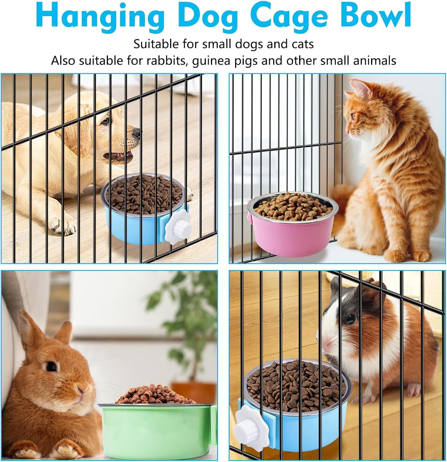 kathson-crate-dog-bowl-removable-stainless-steel-hanging-pet-kennel-cage-bowl-food-water-feeder-coop-cup-for-puppy-cat-rabbit-guinea-pigs-ferret-bird-2-pcs-size-m-blue-and-green