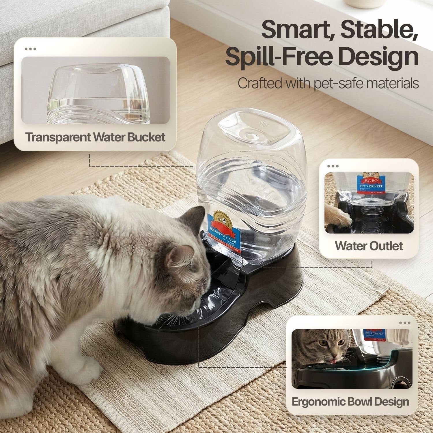 flexzion-automatic-gravity-pet-waterer-for-cat-dog-non-skid-easy-clean-auto-replenish-water-dispenser-drinking-bowl-1-4-gallon-900ml-black