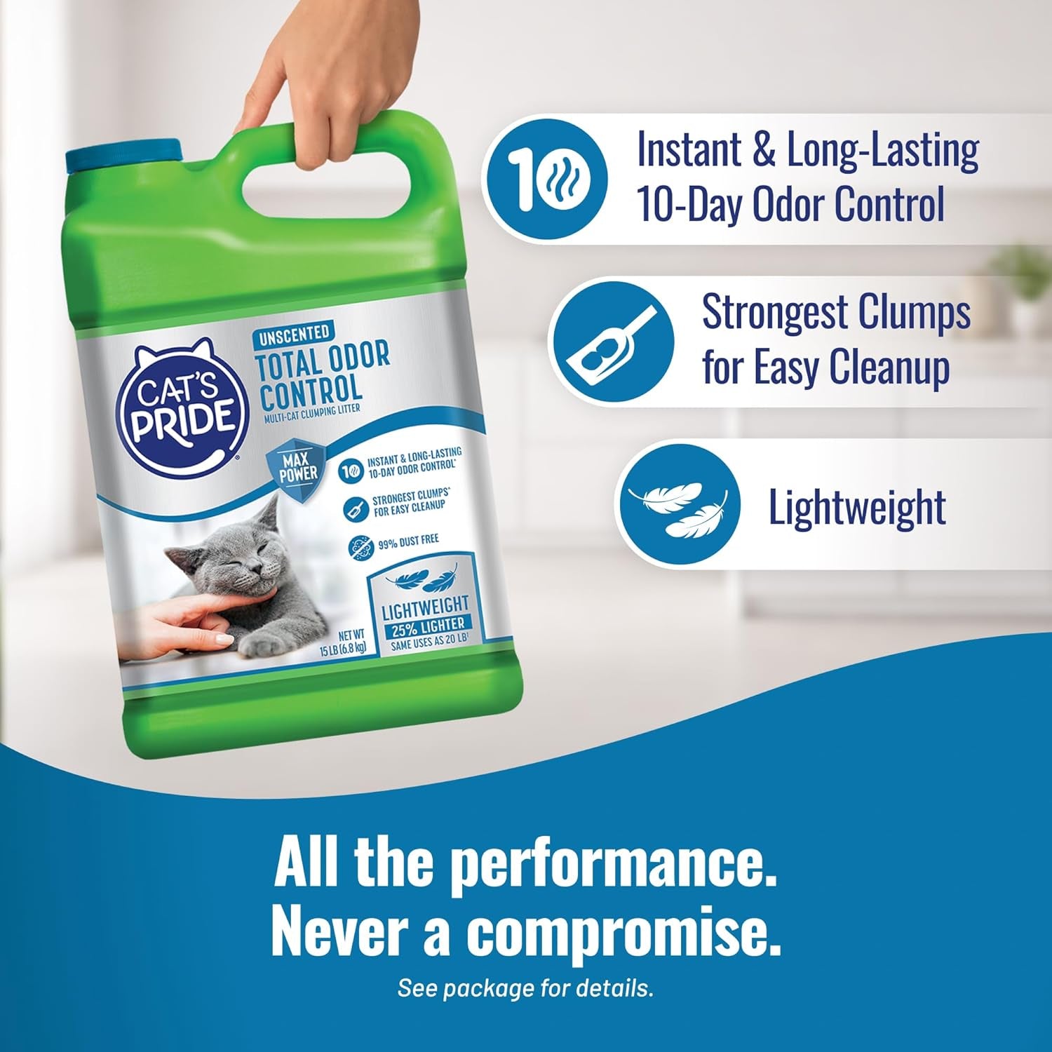 cats-pride-max-power-total-odor-control-up-to-10-days-of-powerful-odor-control-strong-clumping-hypoallergenic-99-dust-free-multi-cat-litter-unscented-15-pounds