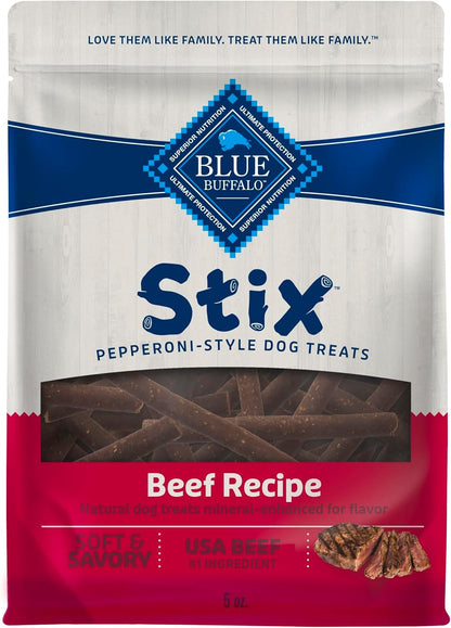 Blue Buffalo Beef Stix Pepperoni-Style Dog Treats, Soft & Meaty Dog Snacks Made in the USA with Real Beef & Natural Ingredients and Enhanced with Vitamins, Minerals, & Other Nutrients, 13 Oz.14