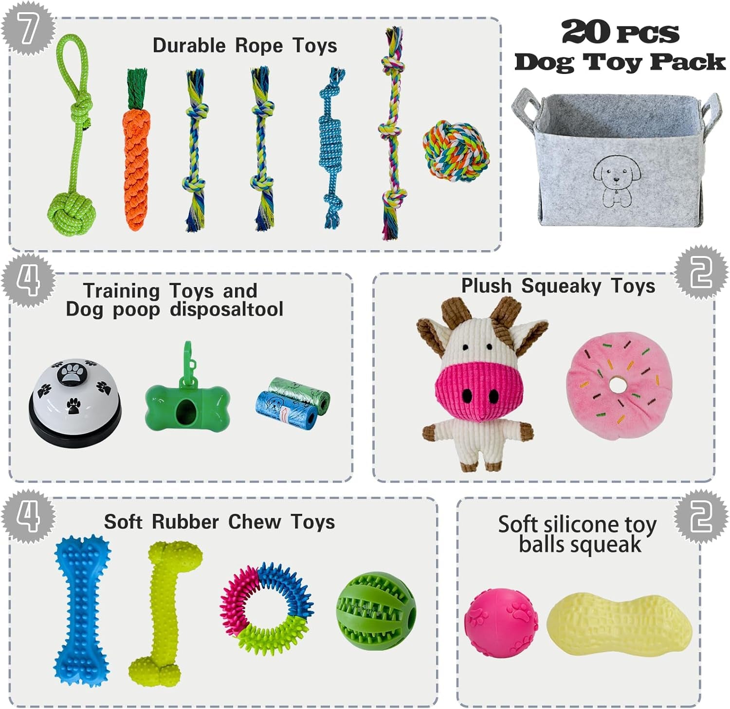 mrsohret-20pcs-puppy-chew-toys-for-teething-dog-chew-toys-with-rope-toy-pet-dog-toothbrush-treat-balls-plush-toys-and-squeaky-toys-for-small-medium-dogs-with-basket-to-keep-them-busy