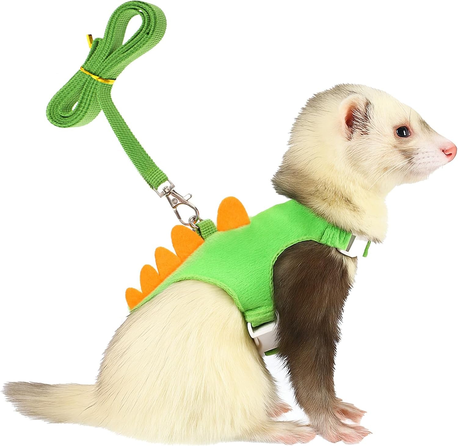 ferret-harness-and-leash-set-small-animals-vest-harness-with-safe-bell-dinosaur-shaped-leash-set-for-baby-rabbit-guinea-pig-teacup-chihuahua-mouse-and-other-small-pet