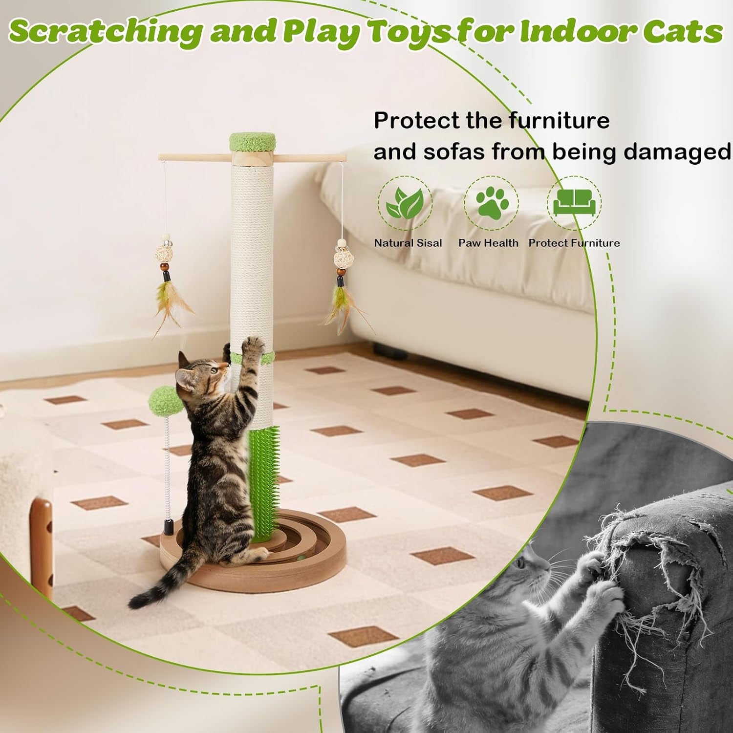 cat-scratching-post-26-tall-scratch-post-with-hanging-toy-for-indoor-cats-sisal-cat-scratcher-post-with-grooming-brush-double-layer-interactive-wooden-ball-track-for-small-cats-and-kittens-play
