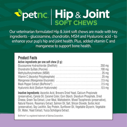Petnc Natural Care Hip and Joint Soft Chews for Dogs, 90 Count - 27591 | Glucosamine Chondroitin MSM Dog Chews with Hyaluronic Acid, Liver Flavored Bone & Joint Support Supplement, for All Breeds12
