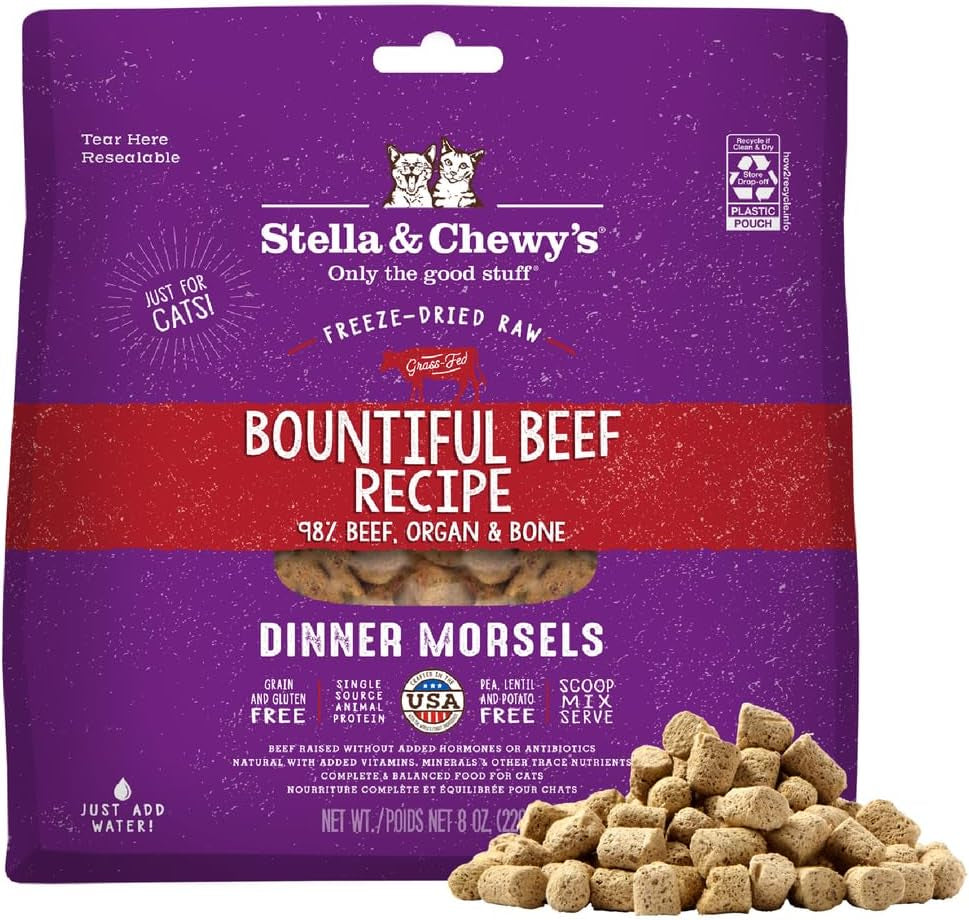 stella-chewys-freeze-dried-raw-cat-dinner-morsels-premium-chicken-recipe-with-98-cage-free-meat-organs-natural-grain-free-cat-kitten-food-made-in-usa-18-oz