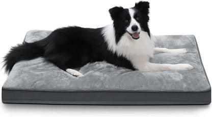 Dog Crate Bed Waterproof Deluxe Plush Dog Beds with Removable Washable Cover Anti-Slip Bottom Pet Sleeping Mattress for Large, Medium, Jumbo, Small Dogs, 41 X 27 Inch, Gray20