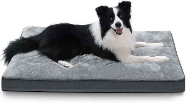 Dog Crate Bed Waterproof Deluxe Plush Dog Beds with Removable Washable Cover Anti-Slip Bottom Pet Sleeping Mattress for Large, Medium, Jumbo, Small Dogs, 41 X 27 Inch, Gray20