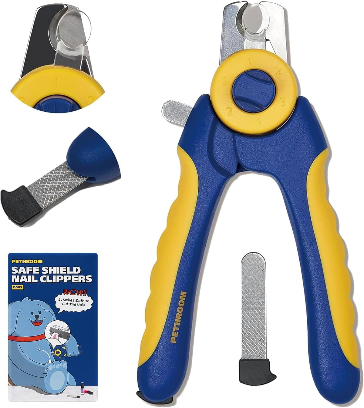 pethroom-professional-dog-nail-clipper-with-safety-guard-avoid-overcutting-adjustable-cutting-length-1-3mm-durable-stainless-steel-pet-nail-trimmer-for-small-medium-large-dogs-and-cats