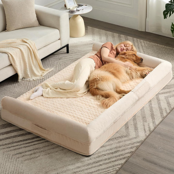 BFPETHOME Orthopedic Washable Dog Beds Large Sized Senior Dog for Comfy Sleeping with Removable Cover, Waterproof Big Soft Pet Couch Bed for Dogs Relax15