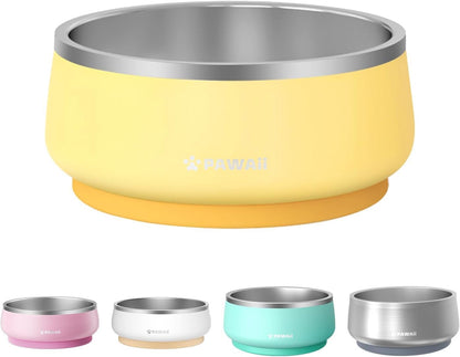 Pawaii Dog Bowl, 34 Oz Stainless Steel Food and Water Bowl, ID Tag, 1 Pack | Double-Wall Design,Non-Slip Rubber Base,Dishwasher Safe,Smooth Open Design, Not a Slow Feeder,Easy-Rinse Interior11