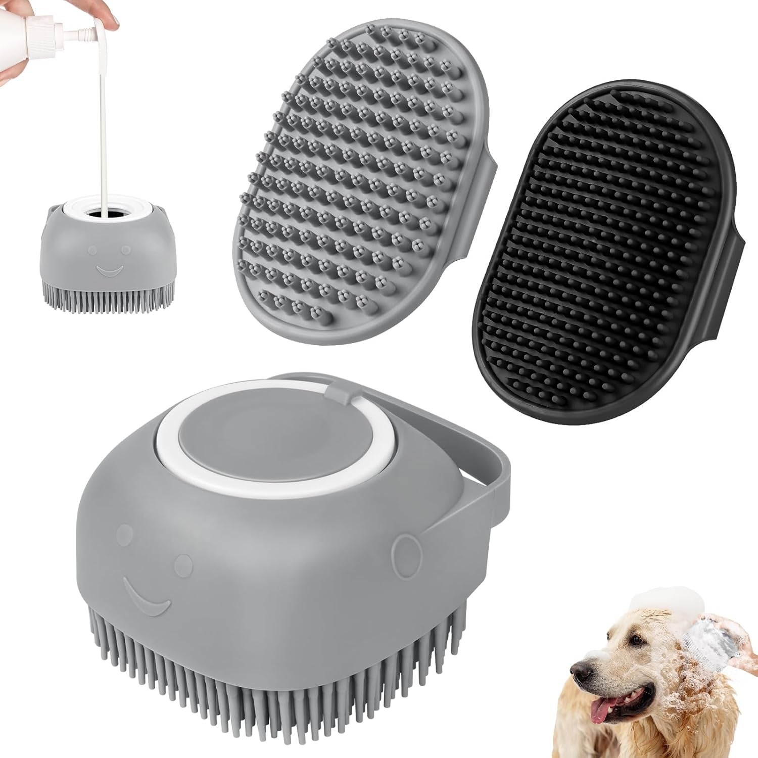 comotech-6pcs-dog-bath-brush-dog-toothbrush-adjustable-handle-shampoo-brush-scrubber-for-short-long-haired-dogs-cats-effectively-solve-odor-stain-removal-problems-blue-blue-blue