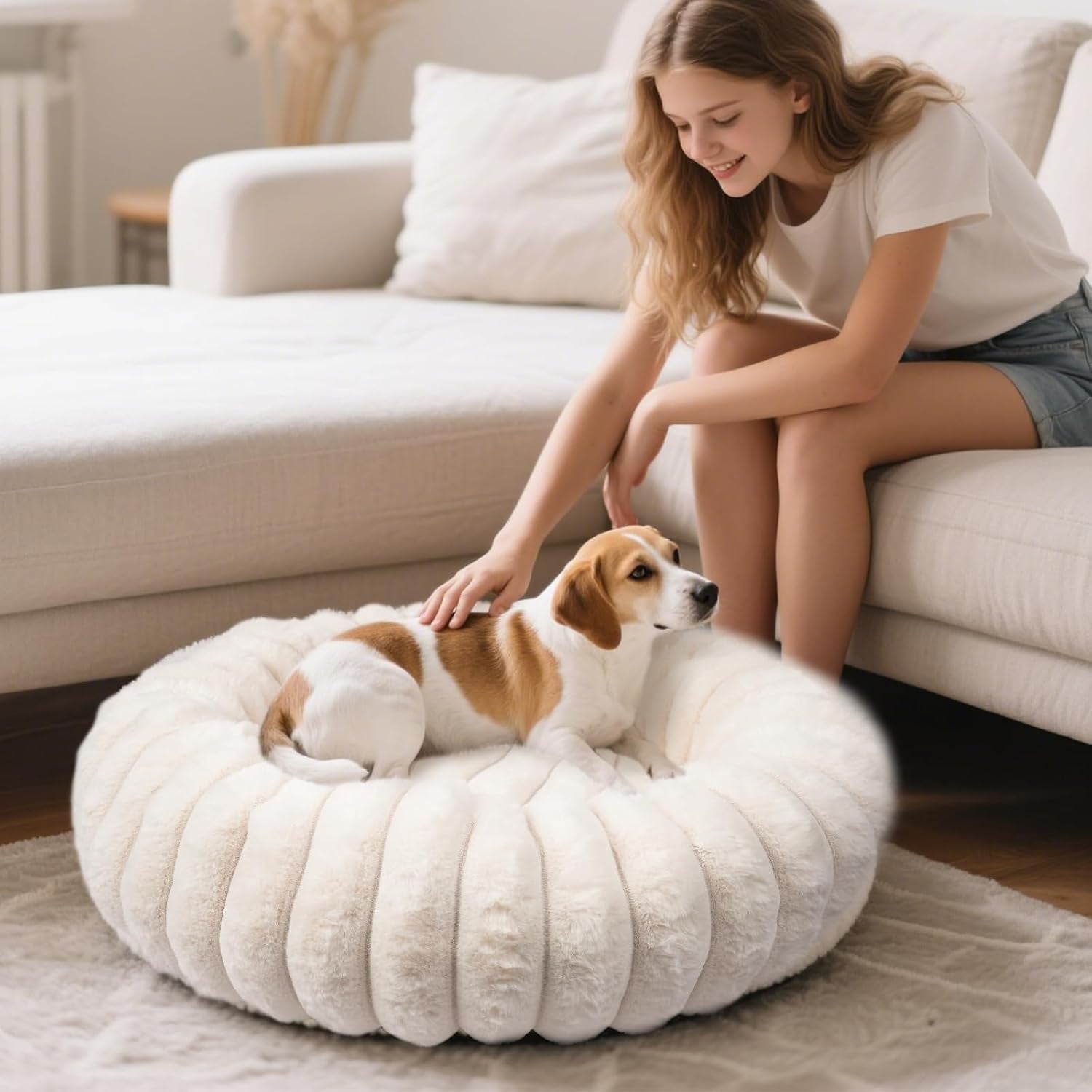 donut-dog-and-cat-bed-luxurious-comfortable-faux-rabbit-fur-pet-beds-round-anti-anxiety-calming-puppy-kitten-bed-with-anti-slip-bottom-for-small-medium-dogs-cats20-white