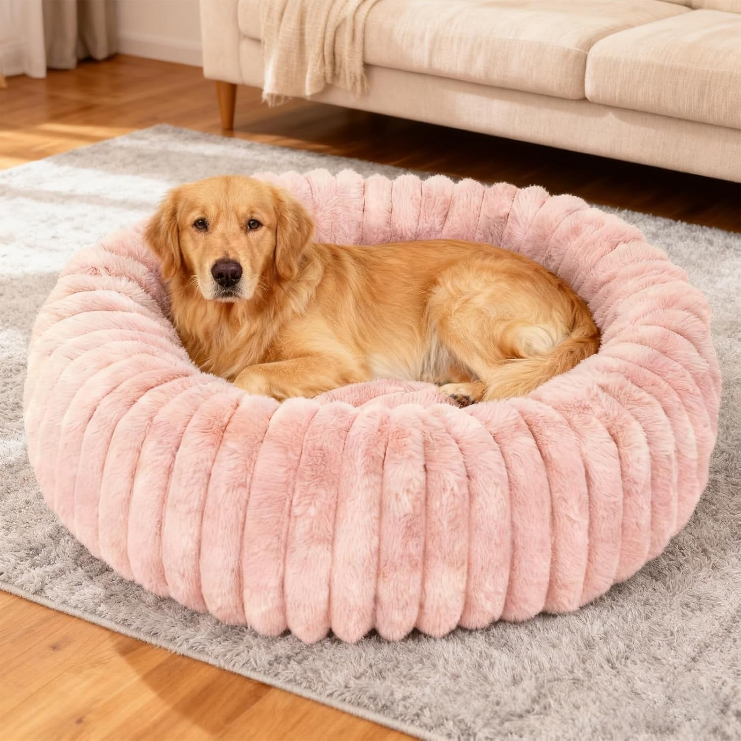 washable-small-cat-dog-bed-puppy-bed-cat-beds-for-indoor-catsgrey-s-calming-anti-anxiety-round-donut-dog-bed-cute-fluffy-puppy-dogs-beds-for-small-dogs-anti-slip-comfort-pet-bed