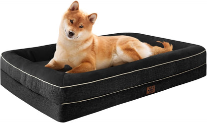 Waterproof Memory Foam Dog Beds for Extra Large Dogs Non-Slip Orthopedic Dog Beds Washable Couch Pet Bed with Removable Cover (Grey, X-Large)11