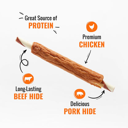 Good ‘N’ Fun Triple Flavor Ribs Chews for All Dogs, Treat Your Dog to Long-Lasting Chews Made with Beef Hide, Chicken and Pork Hide, 12 Oz2