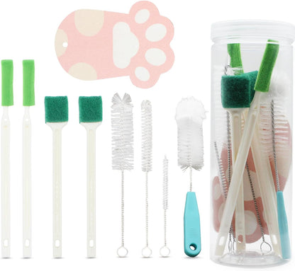 9PCS Pet Water Fountain Cleaning Kit with Compressed Sponge and Storage Box | Dog and Cat Water Fountain Brushes Fit Most Pet Water Dispensers,Pet Drinking Dispenser Cleaning Kit Cleaning Brush1