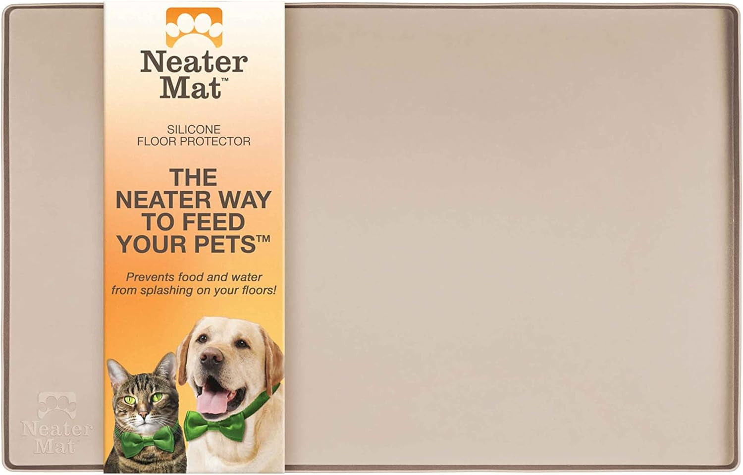neater-pet-brands-neater-mat-pet-mats-for-food-and-water-cat-dog-bowl-mat-waterproof-silicone-feeding-tray-dog-food-mats-for-floors-placemat-w-raised-edge-for-under-bowls-16-x-10-cappuccino