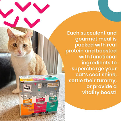 I and LOVE and YOU Feed Meow Tummy Wet Cat Food - Tuna + Pumpkin - Digestion Support, Grain Free, Shredded, 3Oz Pack of 123