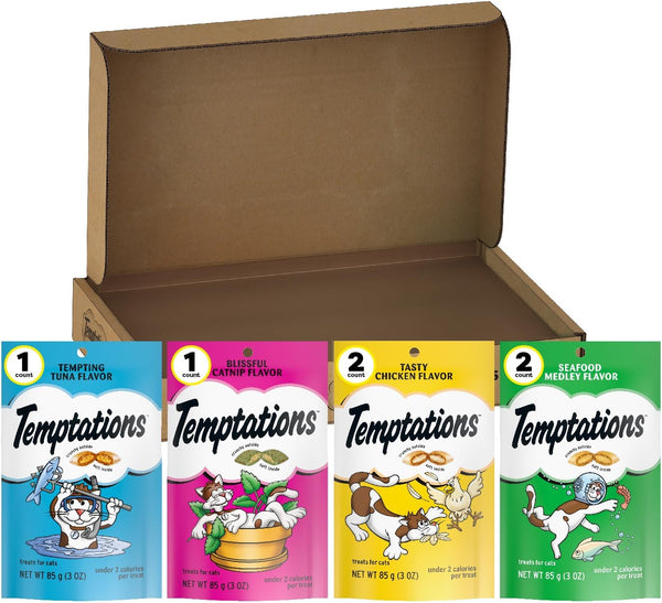 Temptations Classic Crunchy Cat Treats, Feline Favorites, 3 Oz, 4 Pack | under 2 Calories per Treat, 100% Complete & Balanced for Adults, Resealable Pouches, Use as Snack, Meal, or Food Topper16