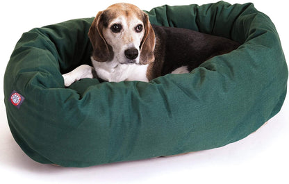Majestic Pet 40 Inch Bagel Calming Dog Bed Washable – Cozy Soft round Dog Bed with Spine Support for Dogs to Rest Their Head - Fluffy Donut Dog Bed 40X29X9 (Inch) - round Pet Bed Large – Blue13