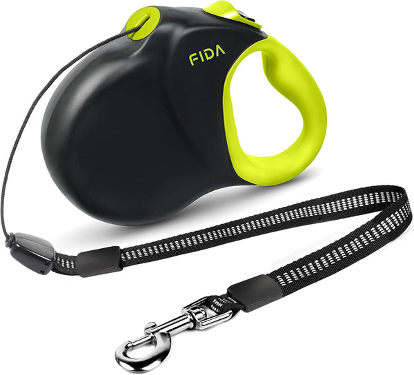 Fida Upgraded Retractable Dog Leash 30Ft, Heavy Duty Pet Walking Leash for Medium/Large Breed up to 110 Lbs, 360° Tangle-Free Long Retract Dog Lead, Soft Grip, One-Hand Brake, Black10