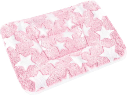 Small Animal Bed Mat, Soft & Warm, Suitable for Guinea Pig, Hamster, Rabbit, Rat and Bearded Dragon (X-Large(13.3''X9.4''), Star Grey)16