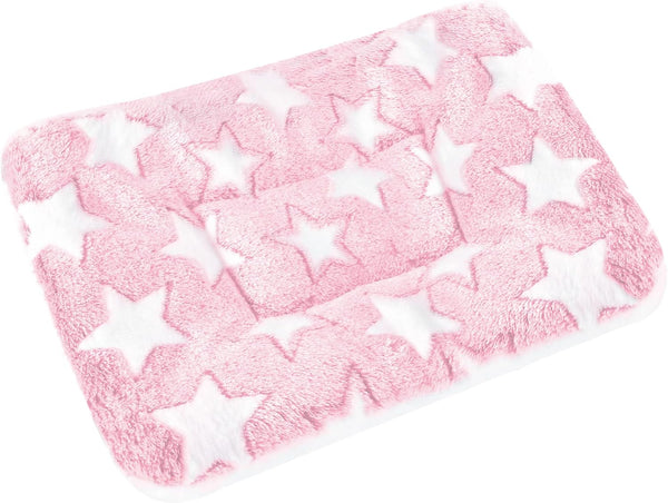 Small Animal Bed Mat, Soft & Warm, Suitable for Guinea Pig, Hamster, Rabbit, Rat and Bearded Dragon (X-Large(13.3''X9.4''), Star Grey)16