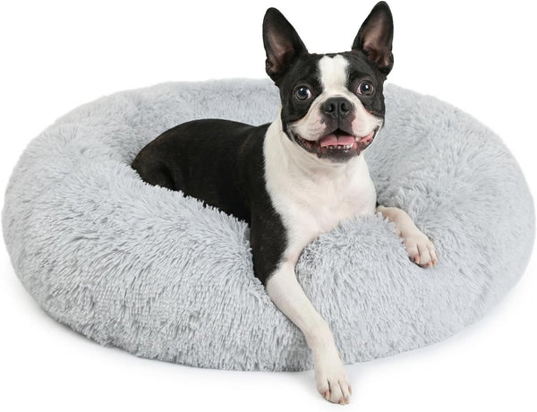 Small Calming Dogs Bed for Small Dogs Anti-Anxiety Machine Washable Fluffy Luxury Anti-Slip Waterproof Mute Base Warming Cozy Soft Pet Puppy round Bed55