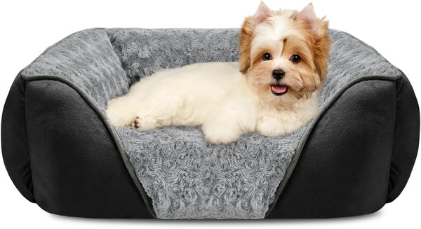 INVENHO Rectangle Washable Orthopedic Dog Bed for Small, Medium and Large Dogs, Soft Calming, Sleeping Puppy Bed Durable Pet Cuddler with Anti-Slip Bottom, S (20"X19"X6")43