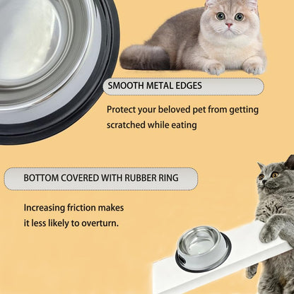 Shslumex 2Packs Stainless Steel Cat Bowl with Anti-Skid Rubber Base, Stainless Steel Dog Bowls for Small/Medium/Large Pet, Perfect Dish and Water Choice for Puppy Cat Kitten4