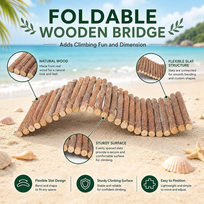 HERCCOCCI Hermit Crab Accessories, Hermit Crab Toys Flexible Climbing Bridge Reptile Hammock Habitat Decor for Hermit Crabs Leopard Geckos Crested Tortoise Snake5