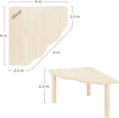 Niteangel Hamster Play Wooden Platform: Triangle - 9" L X 9" W - 6.3" H | Can Maximizes Cage Space & Enriches Pet Environment for Dwarf Syrian Hamsters Gerbils Mice Degus or Other Small Pets2