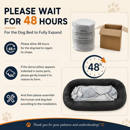 Human Dog Bed for Large Dog - Giant Dog Bed for Humans with High-Density Foam & Faux Fur Cover - Washable Bean Bag Bed Alternative for Napping, Gaming, and Pet Bonding6