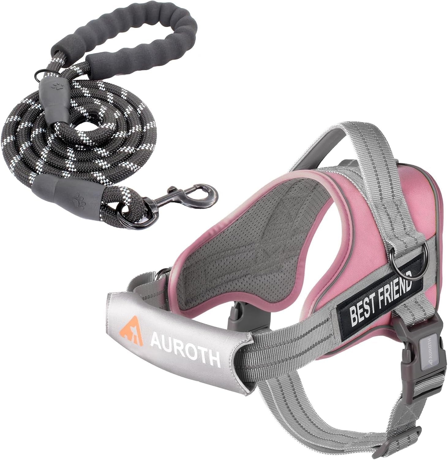 auroth-dog-harness-and-leash-set-soft-padded-service-dog-vest-with-5-25ft-dog-leash-no-choke-easy-on-pet-vest-adjustable-reflective-no-pull-pet-vest-medium-sized-dog-easy-walking-and-training