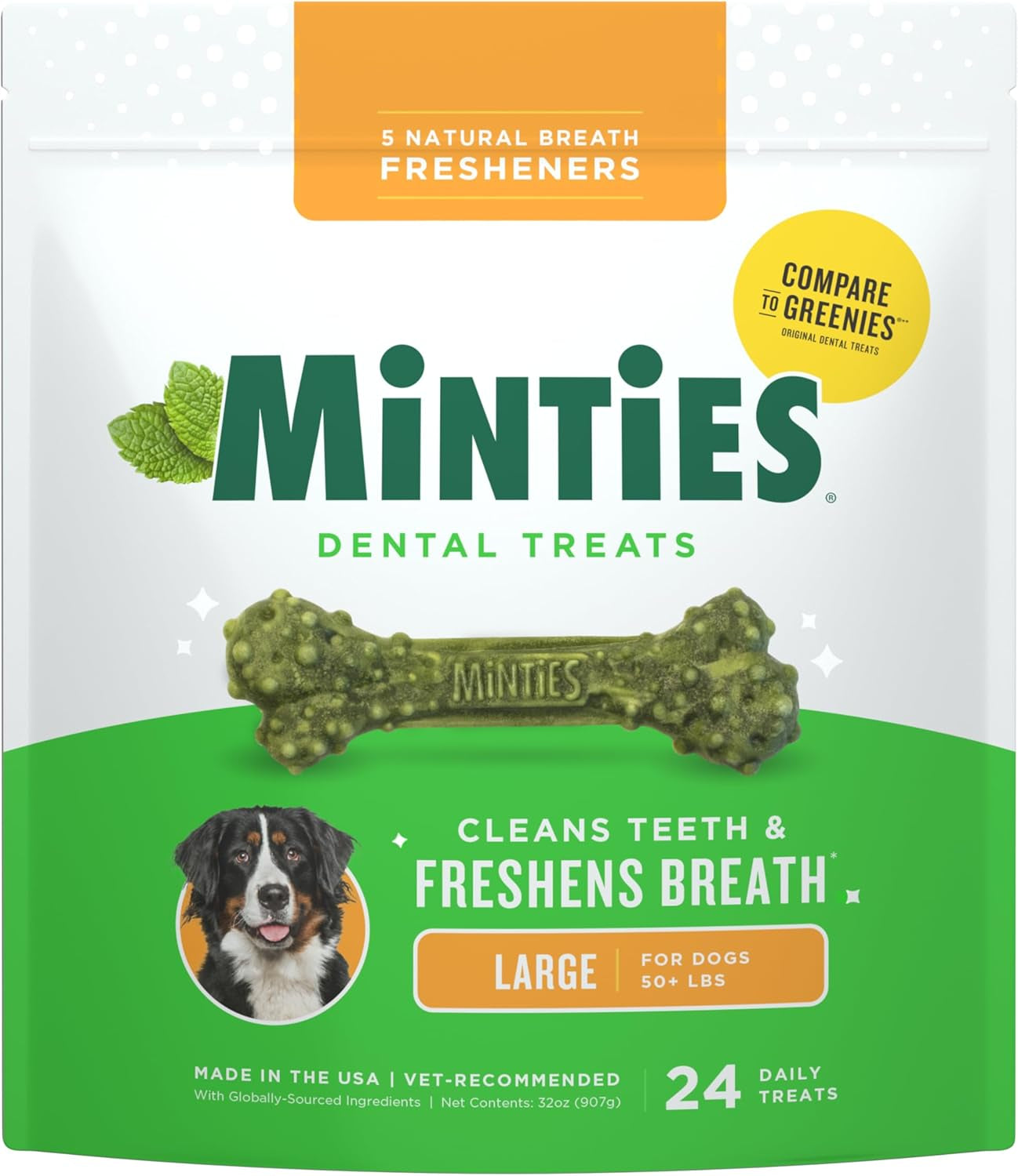 minties-dog-dental-bone-treats-tiny-small-dental-dog-treats-16-ounces-cleans-teeth-fight-bad-breath-removes-plaque-and-tartar-40-count
