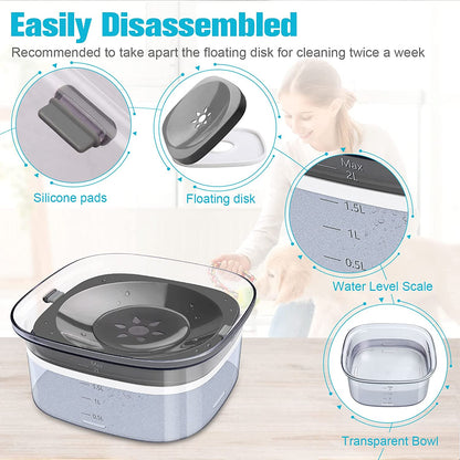 UPSKY 70Oz Dog Water Bowl 2L No Spill Dog Bowls Large Capacity Spill Proof Slow Water Feeder, No Splash Pet Water Dispenser Vehicle Carried Travel Slow Drinking Bowl for Messy Drinkers3