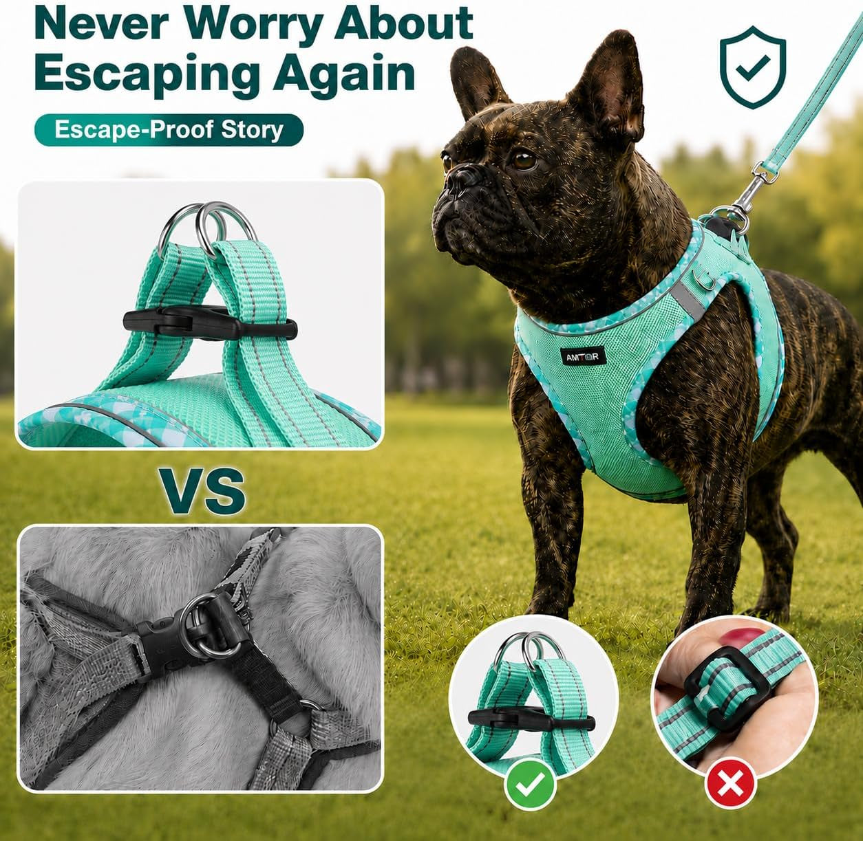 amtor-small-dog-harness-with-leash-set-no-escape-easy-walk-puppy-harnesses-for-training-walking-step-in-reflective-soft-dogs-vest-for-xs-s-medium-extra-small-large-sized-doggreen-s