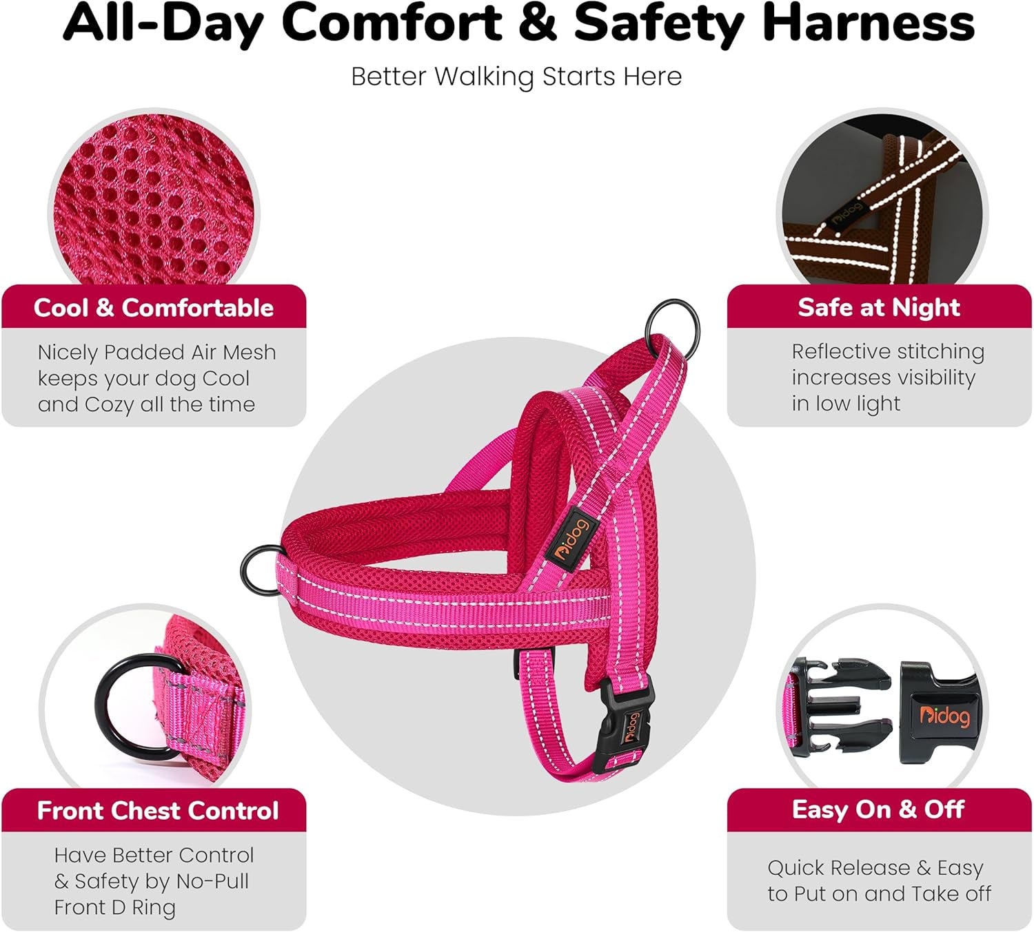 didog-no-pull-dog-harness-for-small-dogs-breathable-mesh-padded-hot-pink-s-quick-fit-easy-on-and-off-lightweight-reflective-vest-harness-for-night-safty-easy-for-walking-and-training-chest-18-22